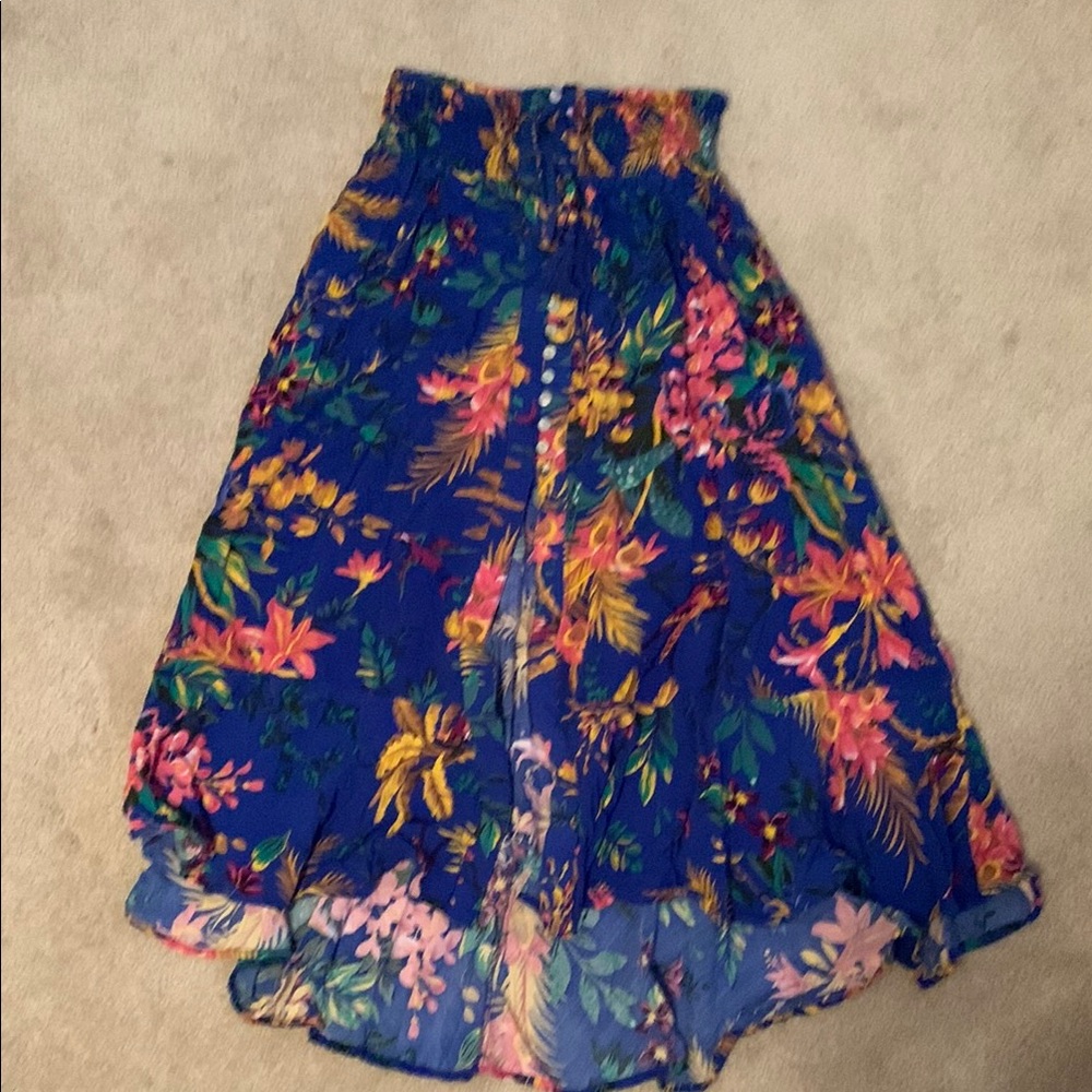 Pink and Blue High Low Skirt